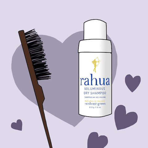 Backcombing brush to be used with rahua voluminous dry shampoo