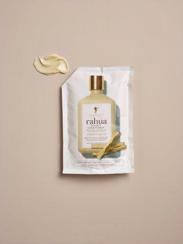 Opened rahua classic conditioner refill pouch