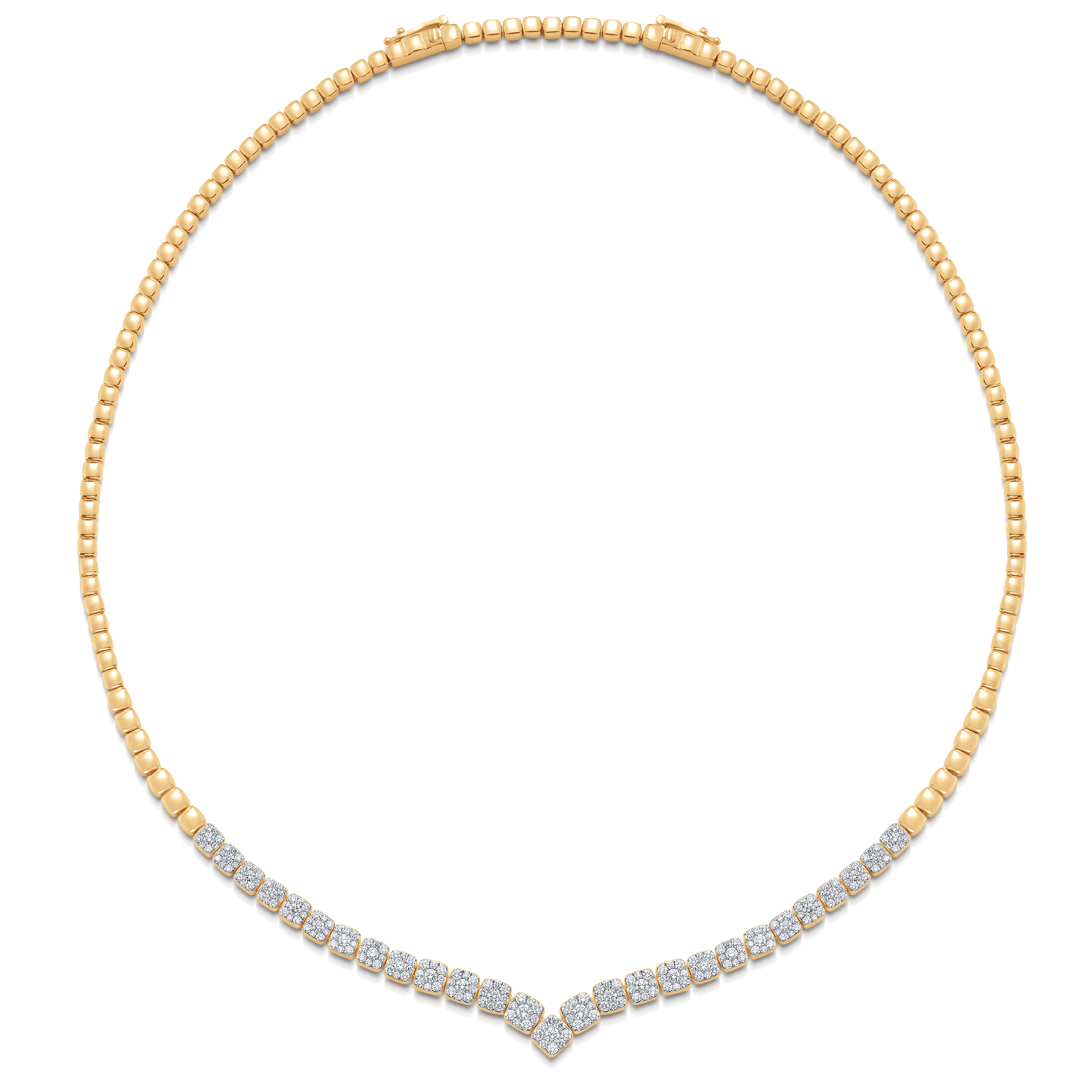 Adira Cushion Diamond Cluster Choker | Designer Fine Jewelry by Sara ...