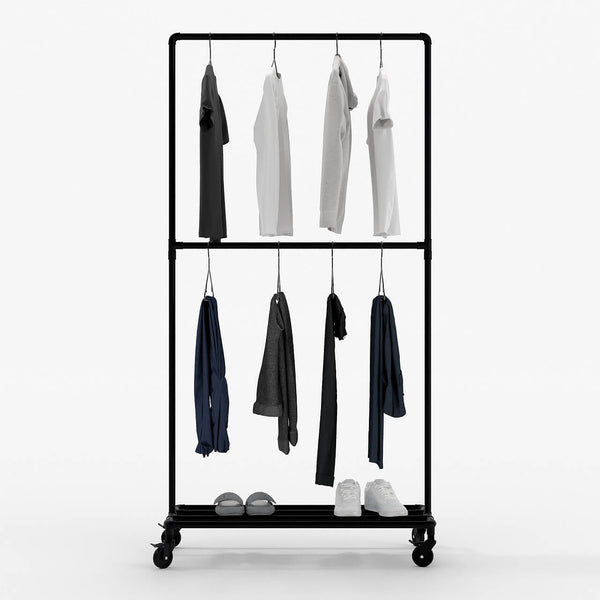 Matte Black Modern Garment Rack