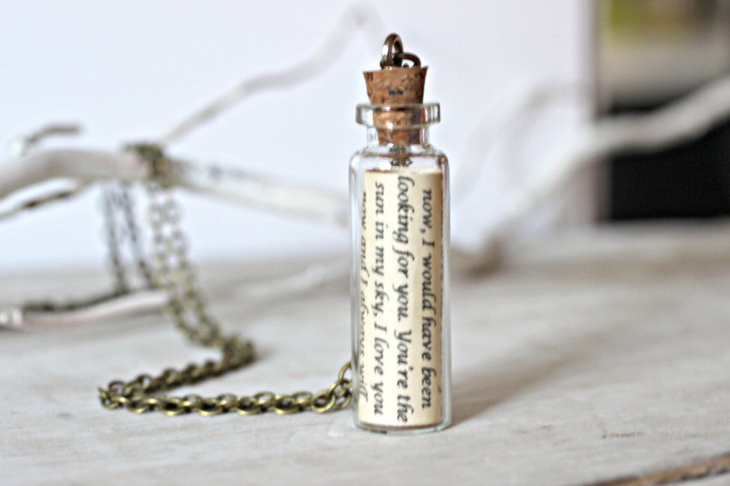 For Him Jewelry, Message in a Bottle Necklace, Personalized Gift, Anniversary Gifts for Boyfriend, Husband Gift, Mens Necklace, Love Letter