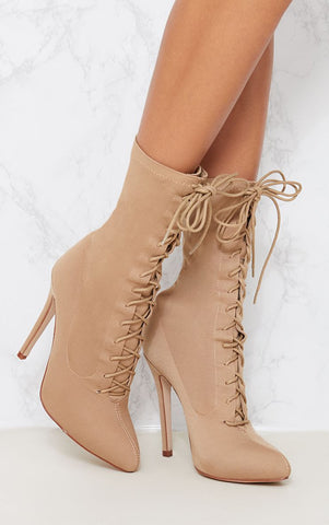 lace up sock booties