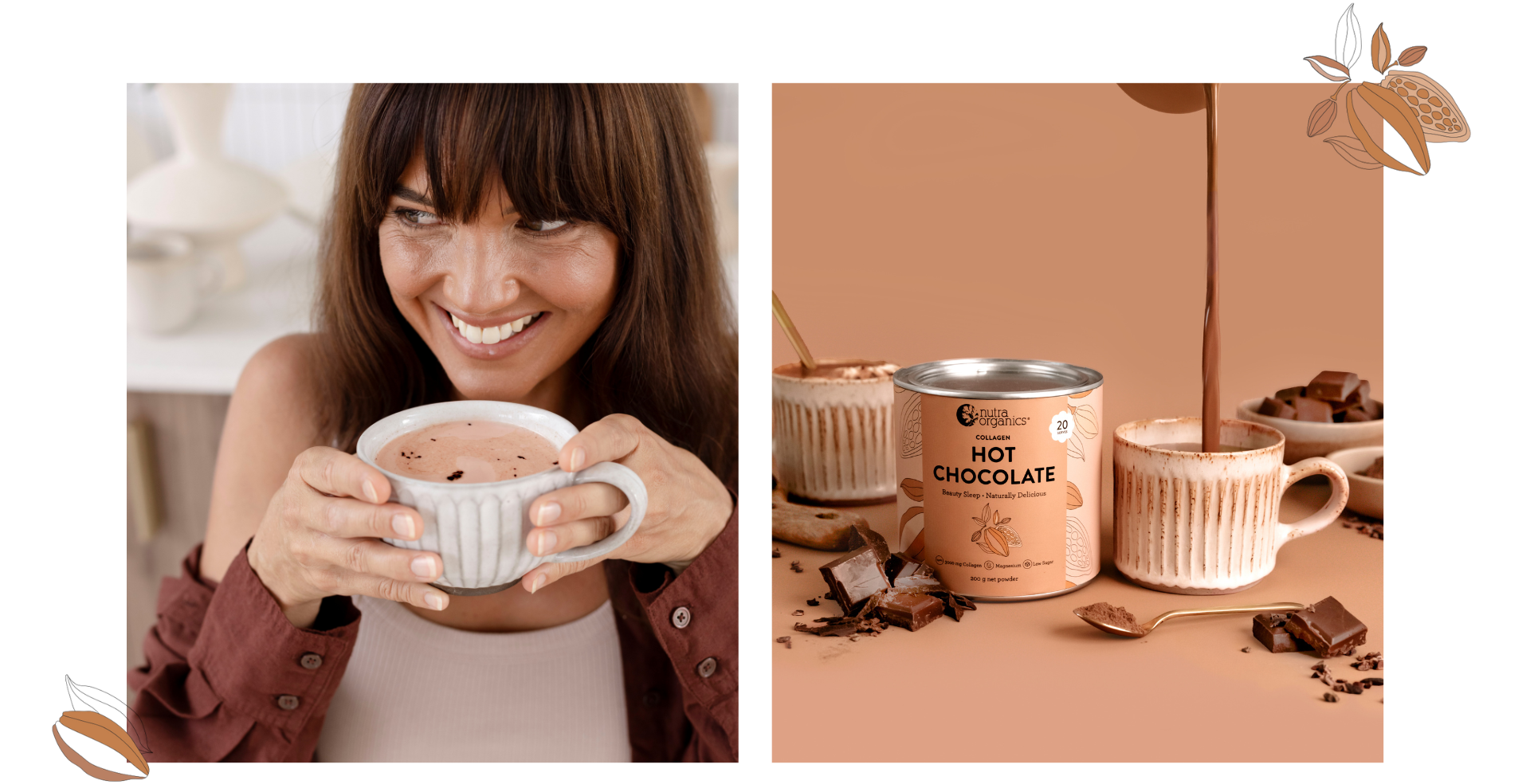 Collagen Hot Chocolate Powder - women drinking