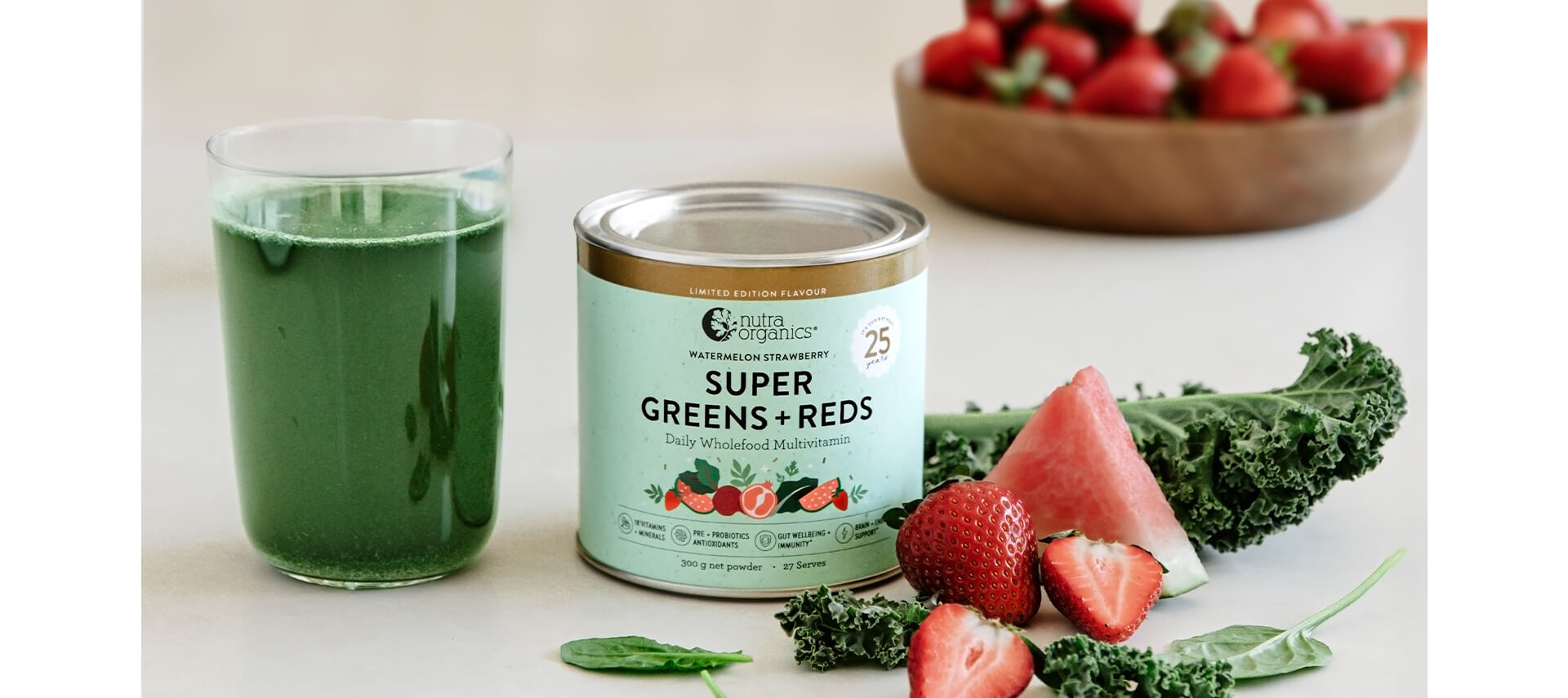 Super Greens + Reds for energy