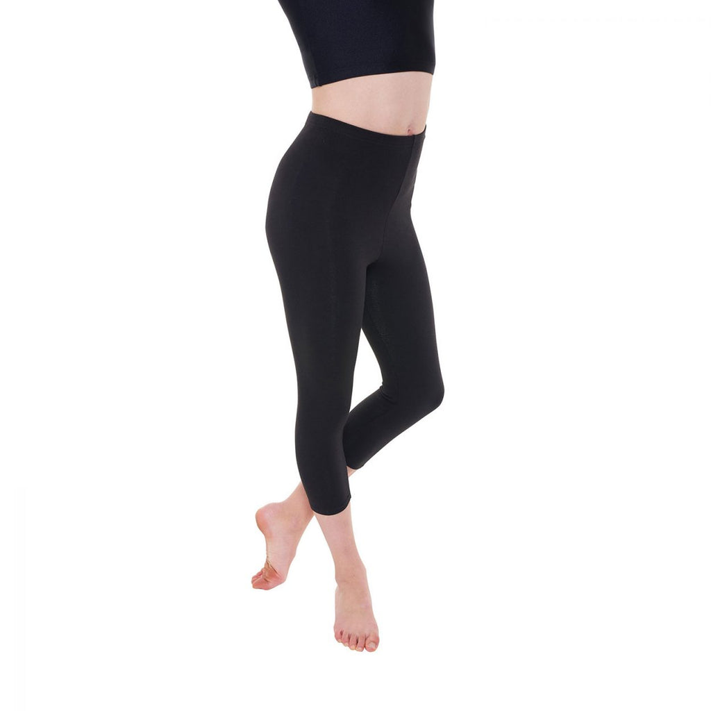 Roch Valley Girls Black Cotton Lycra Calf Length leggings - Instep Dancewear