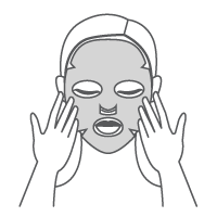 Illustratie van het aanbrangen van een Sheet Mask