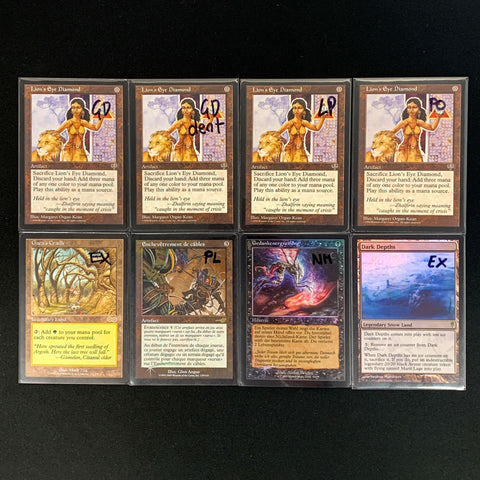 Lion's Eye Diamond, Gaea's Cradle, Tangle Wire, Thoughtseize, Dark Depths