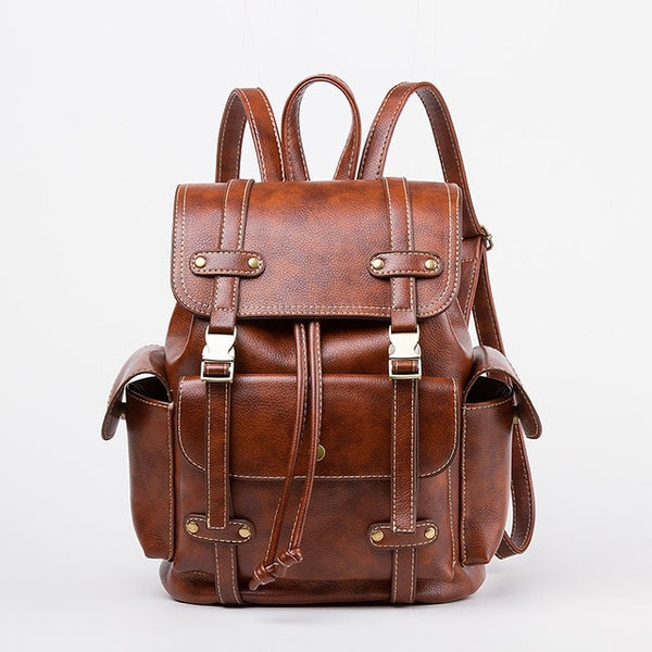 Women Fashion Vintage Leather Backpack - MyTrendyHut