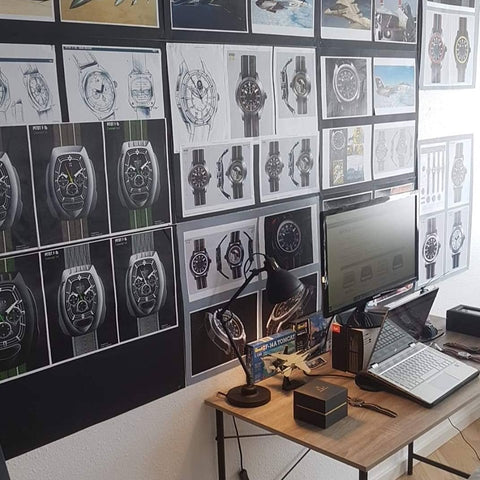 Moodboard and research pitot watches