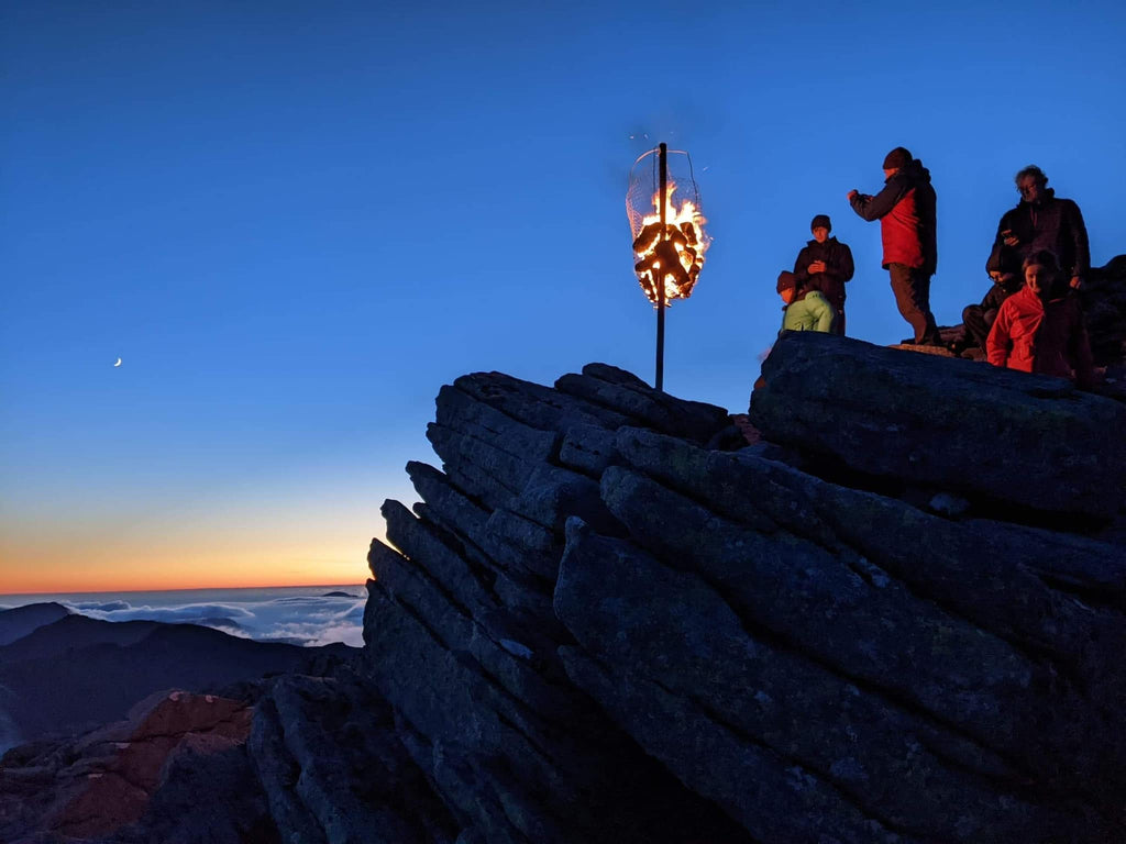 The Jubilee beacon lit atop the Clisham mountain. Image © Scouts Western Isles.