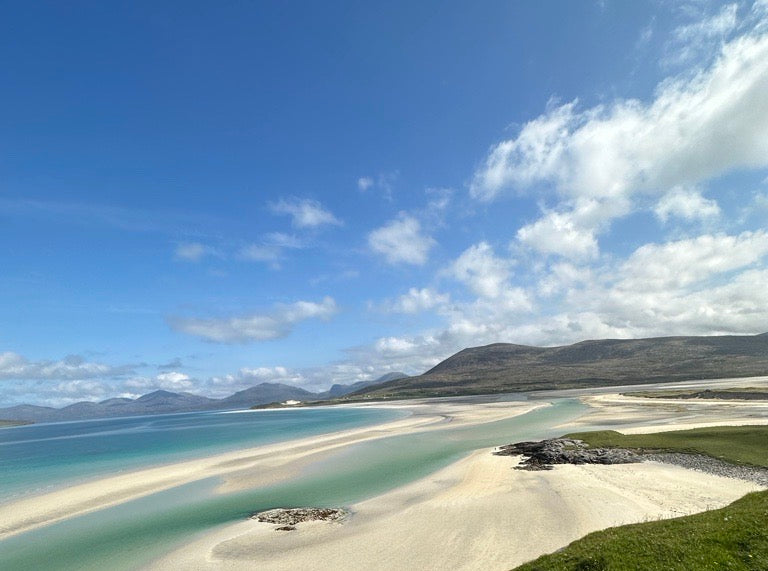 The famous Seilebost lay-by view towards Luskentyre.