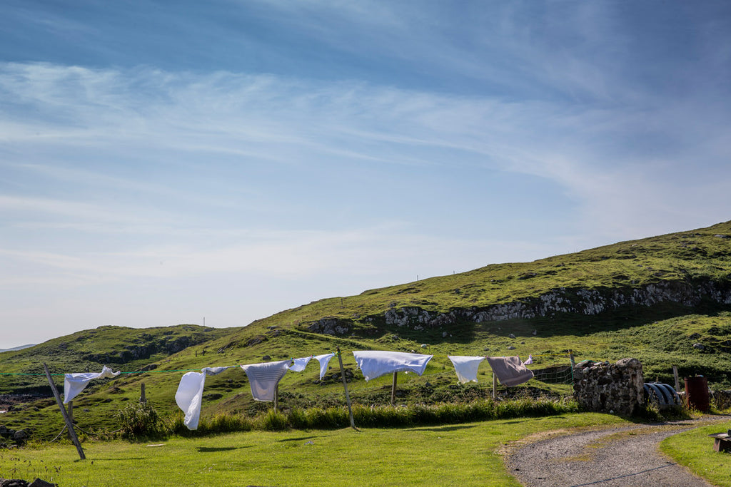 Washing hung out on sunny Sundays, a more common sight than in times gone by.