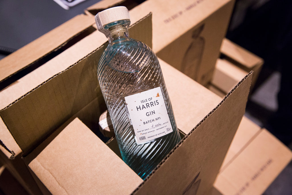 The first batch of Isle of Harris Gin, just 1,004 bottles.