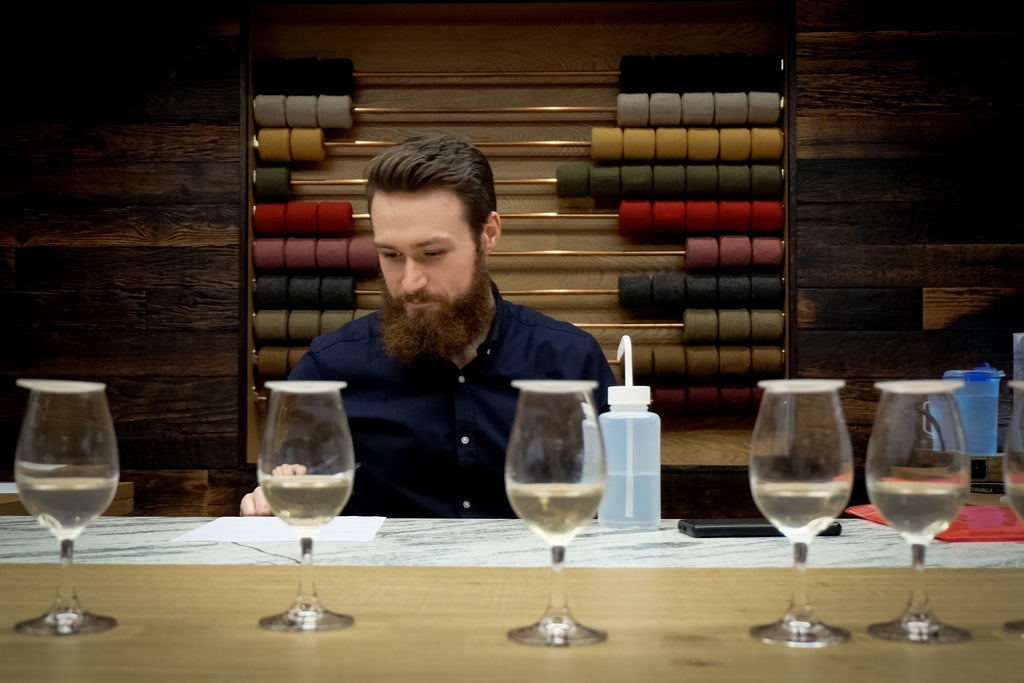 Harry Wood presides over his 'secret' samples in the Flavour Room.