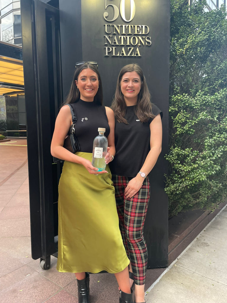 Iona and Eilidh doing their bit for gin and global harmony...