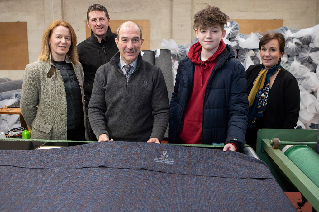 Young Scott and the Harris Tweed Project team.