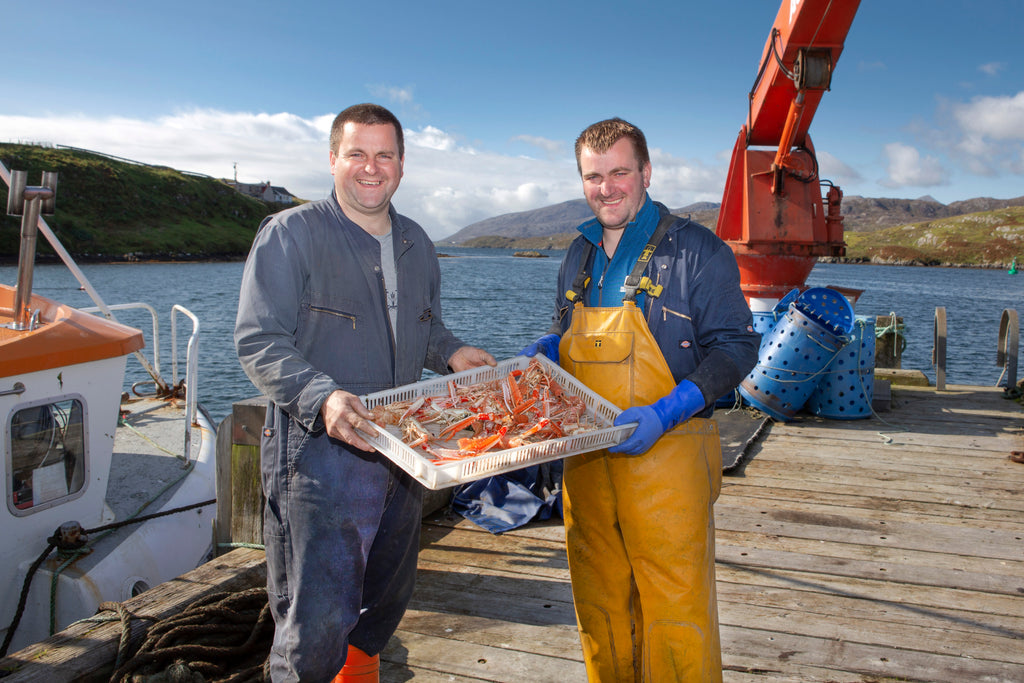 Fresh langoustines, creel-caught by local fishermen Like Donald and Finlay Ewen Macleod of Scalpay Shellfish.