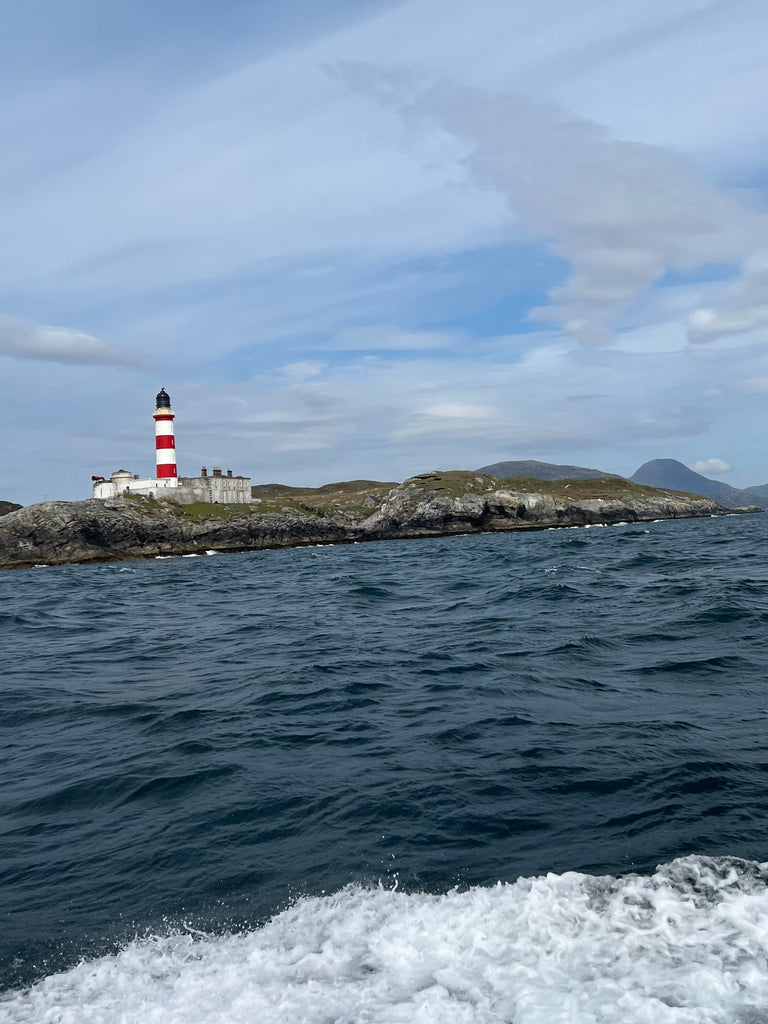 Passing the Eilean Glas lighthouse on the Isle of Scalpay.