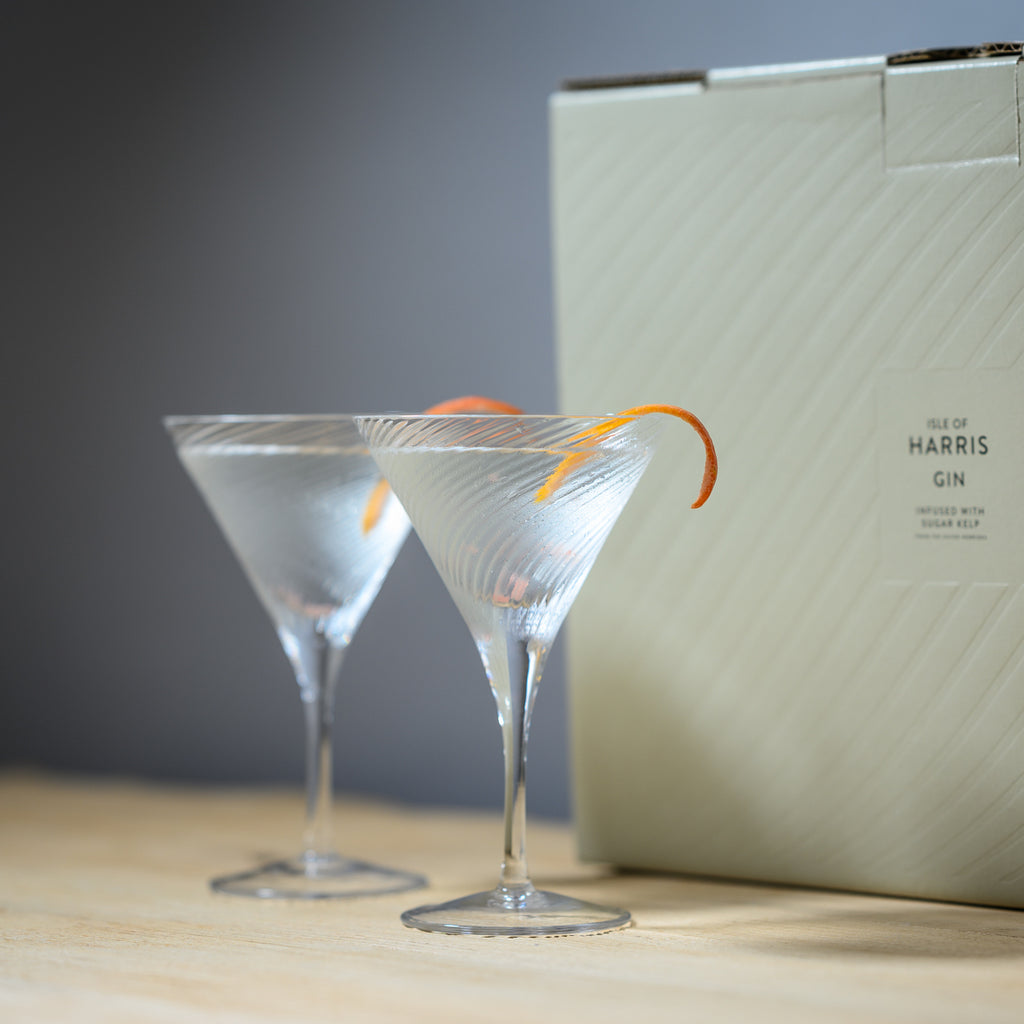 Matching Harris Martini glasses, perfectly paired for two.