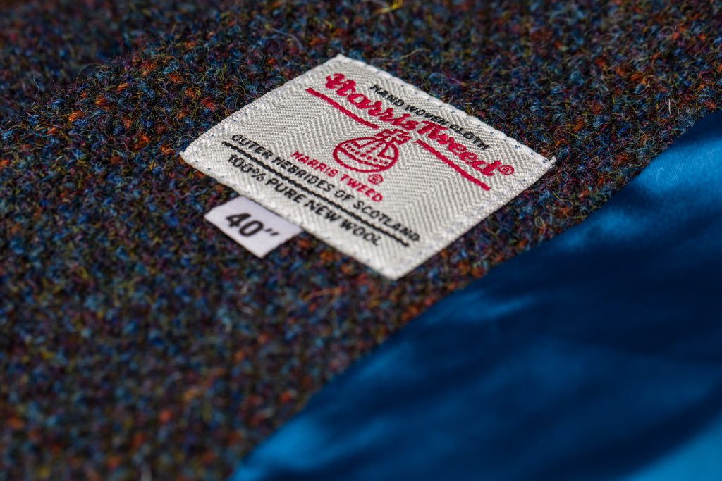 The Harris Tweed Orb Mark, the guarantee of authentic cloth.