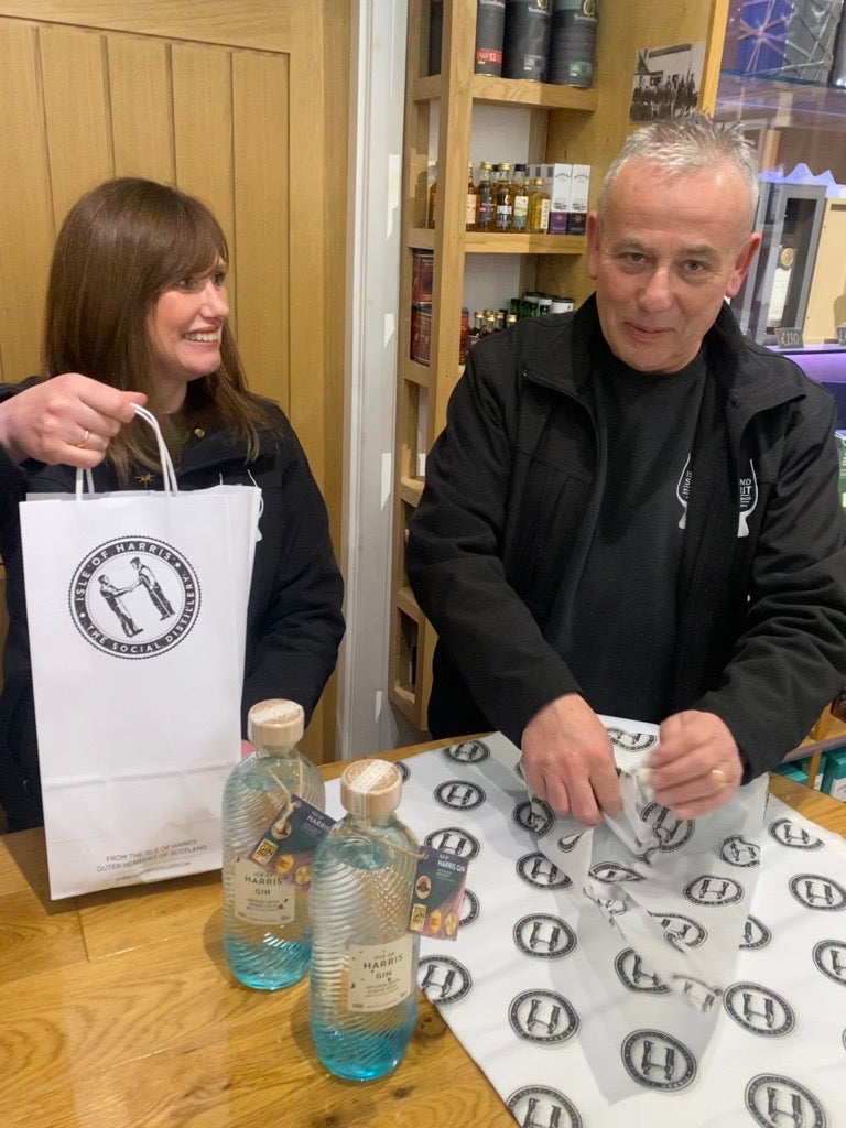 Keeping them busy with Isle of Harris Gin sales!