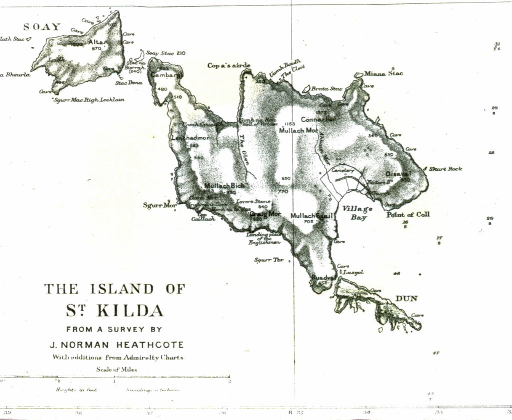 Norman Heathcote’s map of the St Kilda archipelago © National Trust for Scotland.