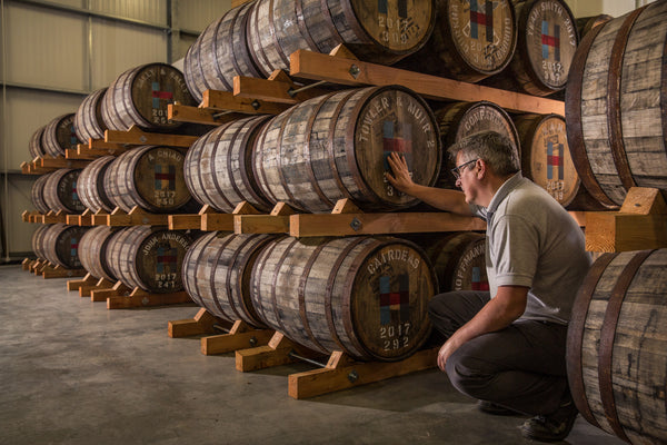 Kenny and some of our private casks in the Ardhasaig warehouse.