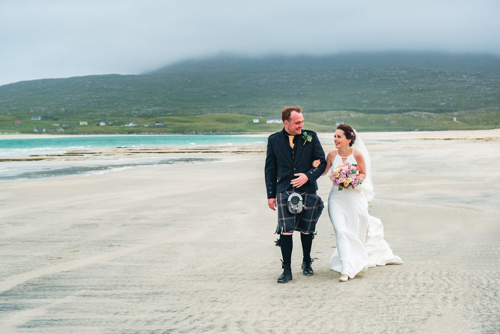 The happy couple, Traigh Seilebost, Isle of Harris.