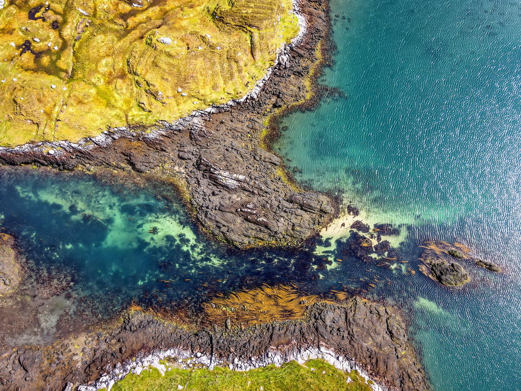 A rare birds-eye view of The Harris shoreline. Image © Iain Angus Macleod.