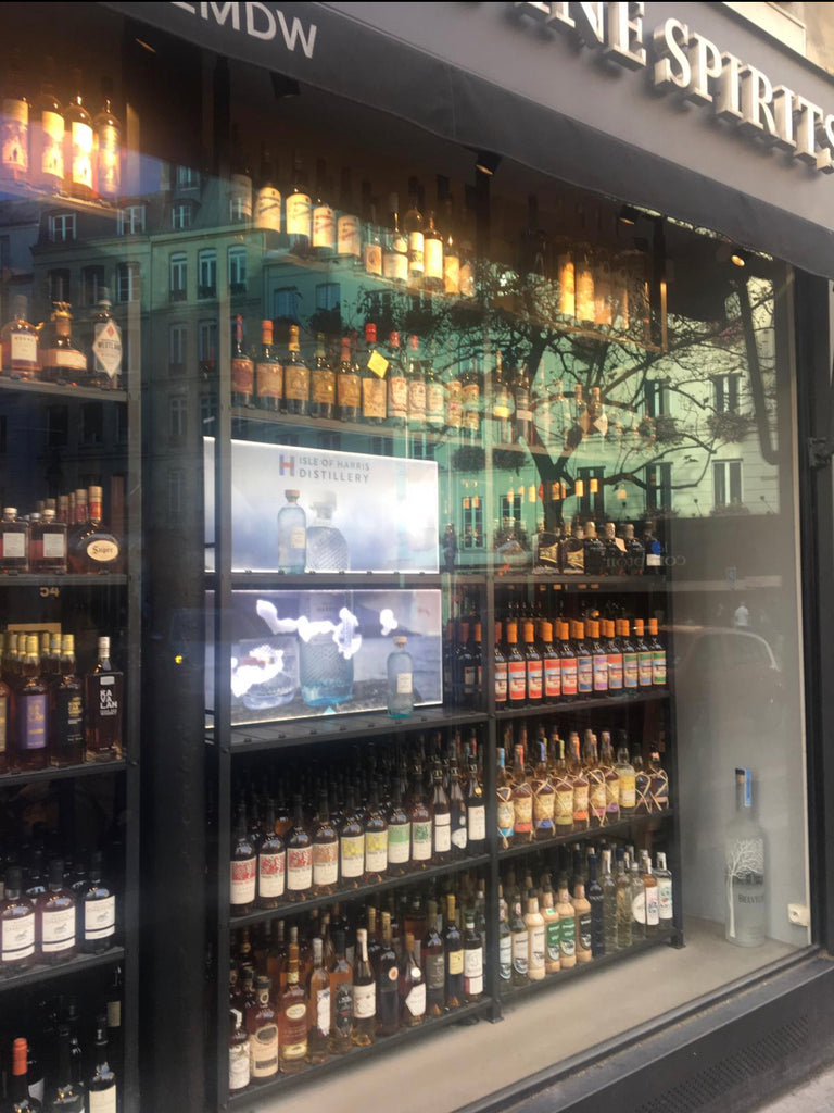 The Paris window of La Maison Du Whisky where Sam first spotted our gin.