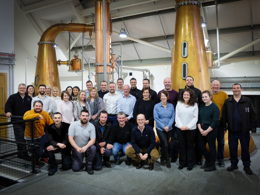 The distillery team in January 2020.