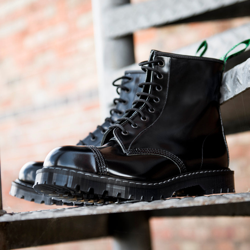 Black 8 Eye Steel Toe Derby Boot | Solovair | Handmade in England – NPS ...
