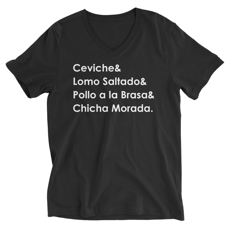 Peruvian Food V-Neck T-Shirt for Men - PeruCoUSA