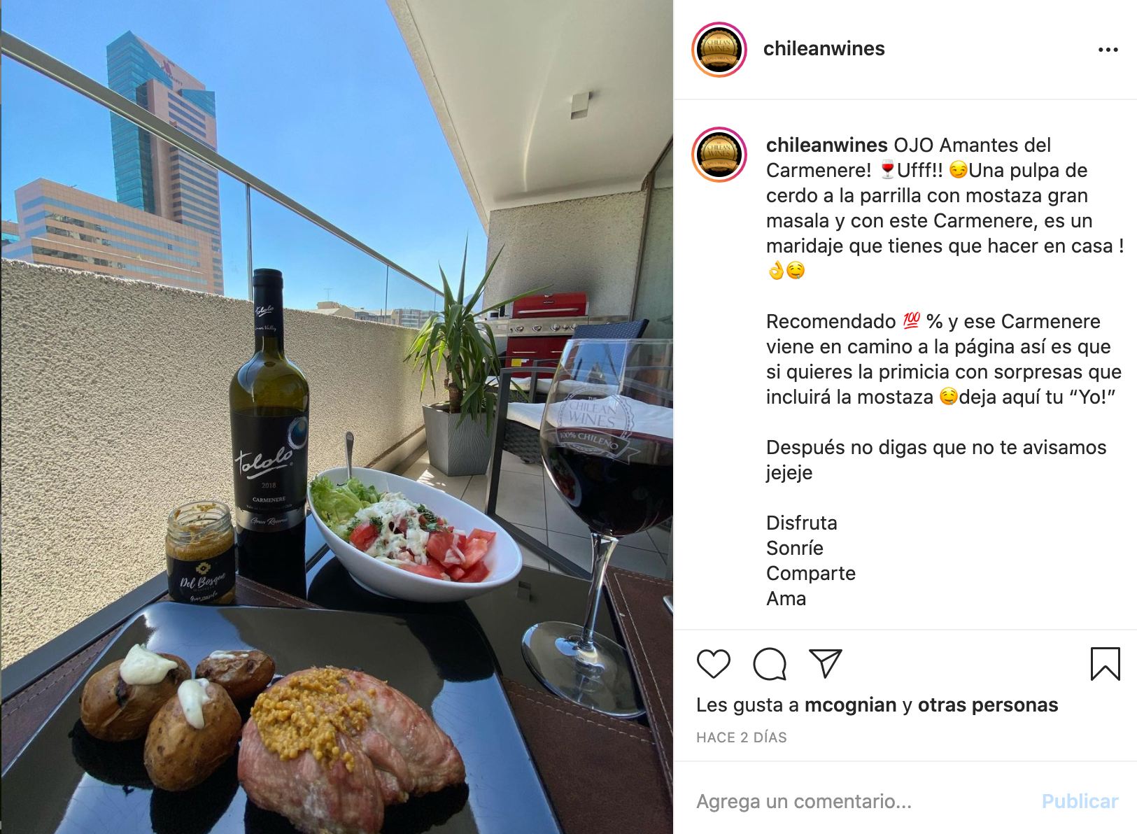 post chileanwines en instagram