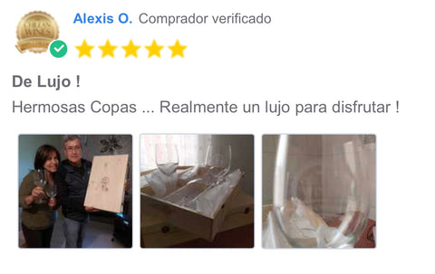 comentario de clientes por la compra de sus copas de cristal chileanwines chilean wines