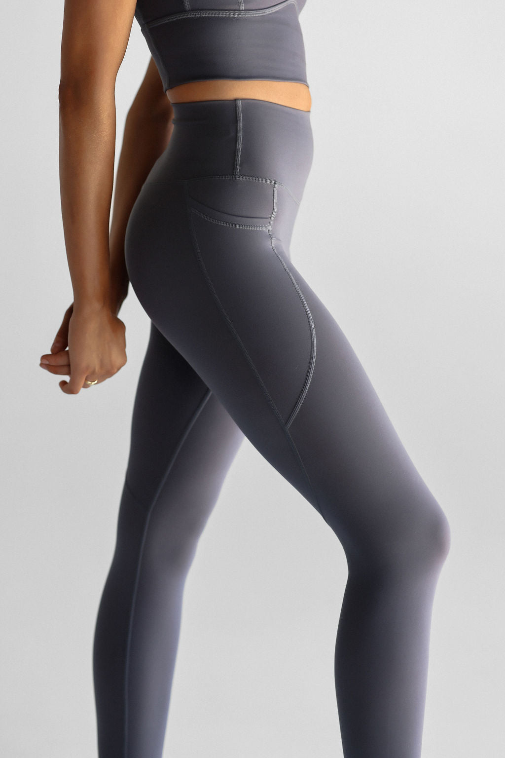 Charcoal Grey Basic High Waisted Leggings