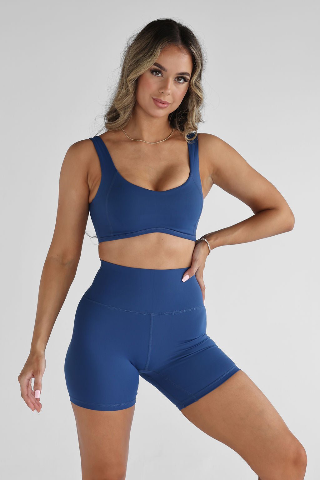 Signature Halter Neck Crop - Royal Blue