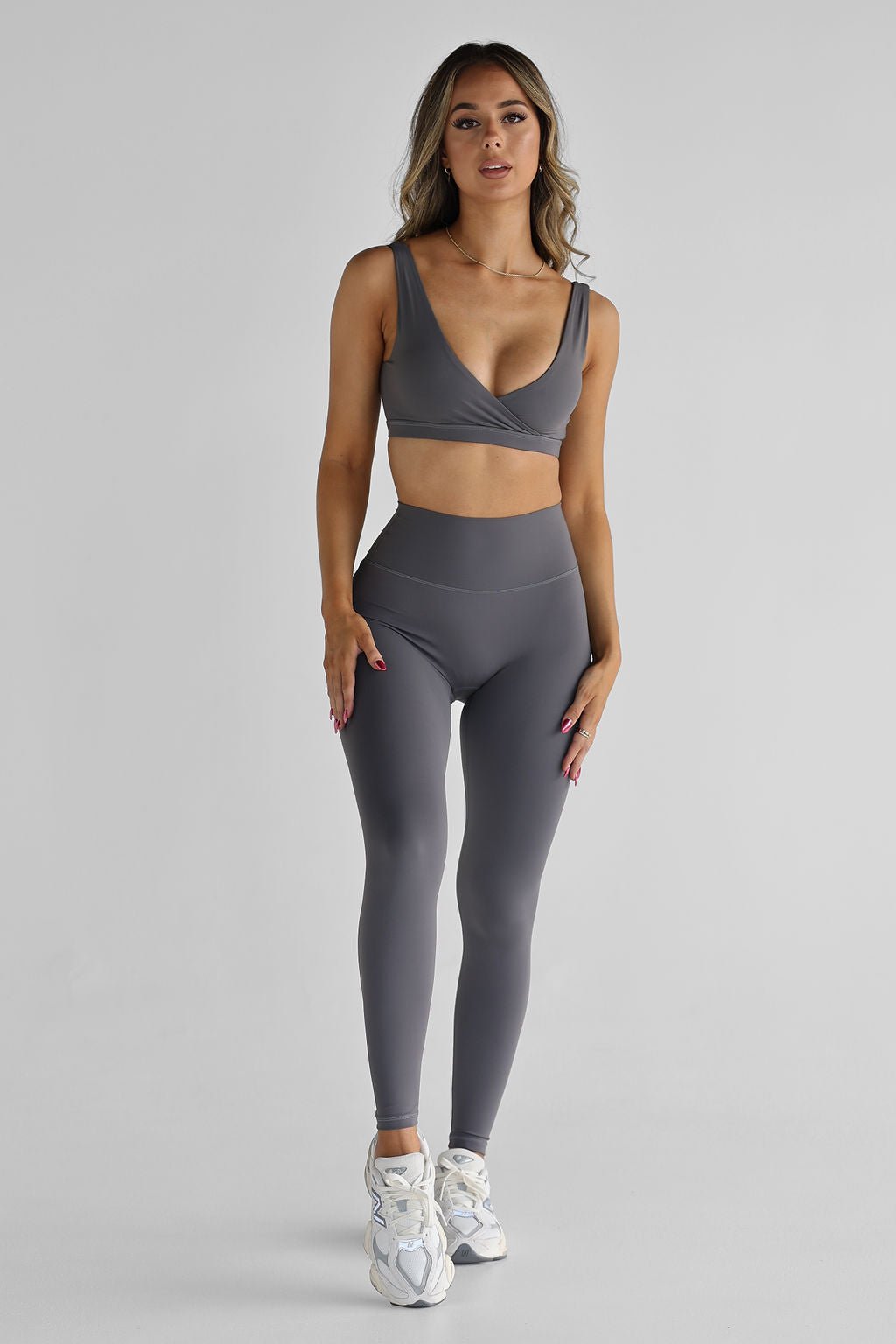 Luxe Mesh Leggings Charcoal - Little Stars Leotards