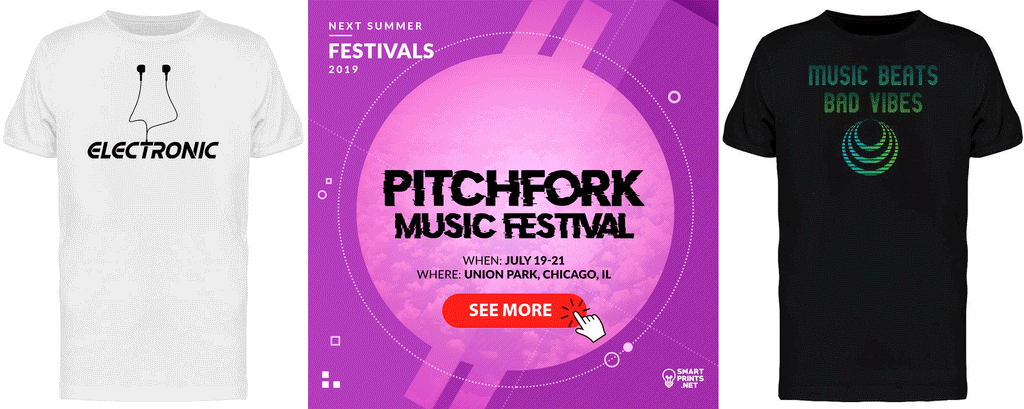 Summer Festivals, SmartPrints, Graphic Tshirt, pitchfork music festival