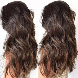 Mix Brown Long Wigs Natural Wave Wigs – chloeculture