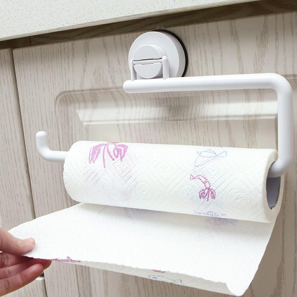 Bathroom Towel Shelf Vacuum Sucker Paper Towel Rack Wall Hanging Roll Paper Rack