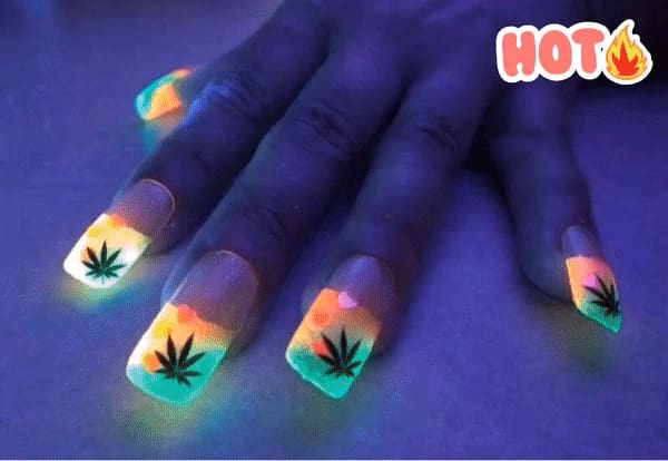 fake nails glow in the dark