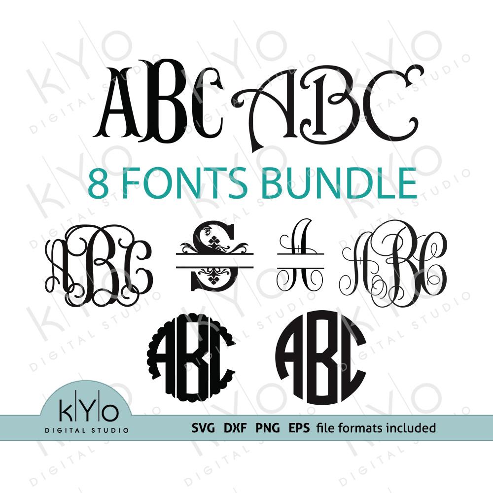 Cricut-Monogram-fonts-bundle-svg-files