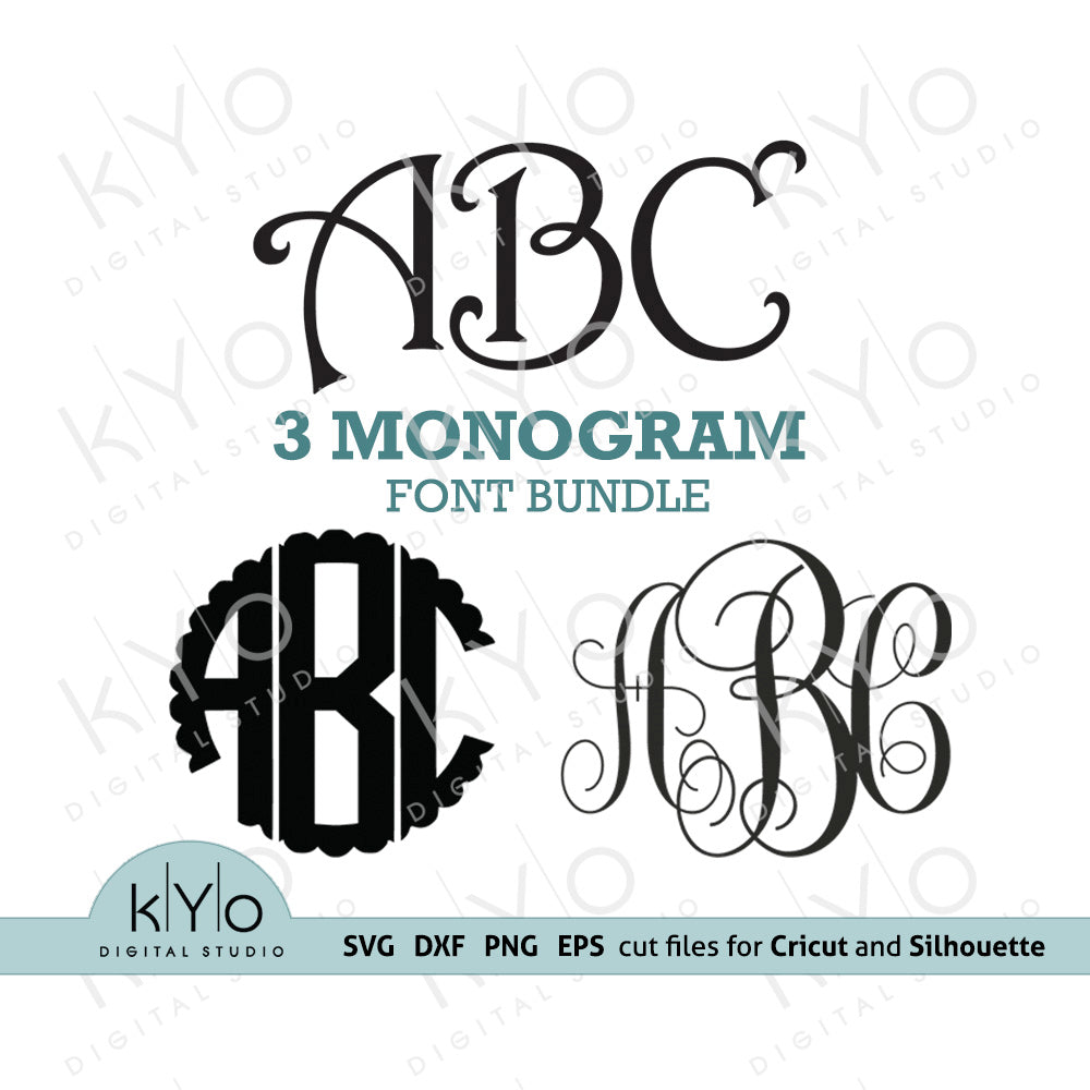 Download Scalloped Vine Harrington Monogram Font Bundle SVG cut ...