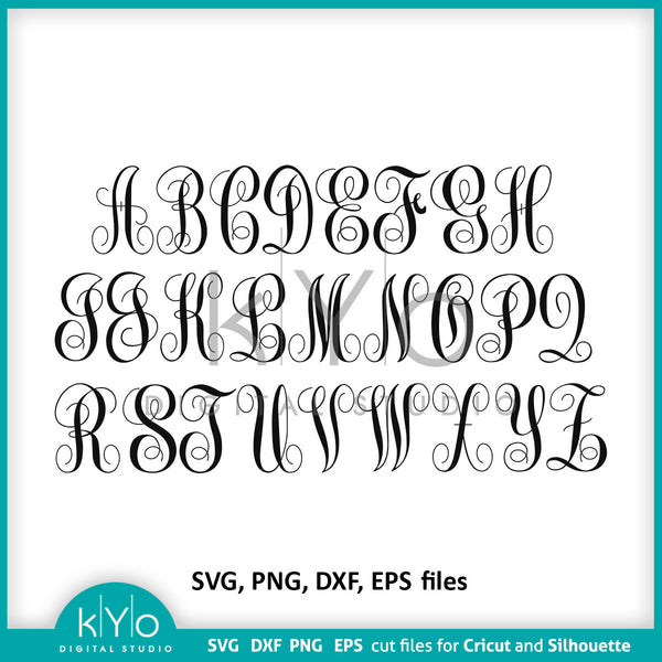 Fonts for Cricut svg files Font svg files Cricut Monogram Bundle svg