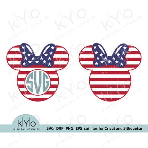 Patriotic Mickey Mouse America Flag SVG PNG EPS DXF