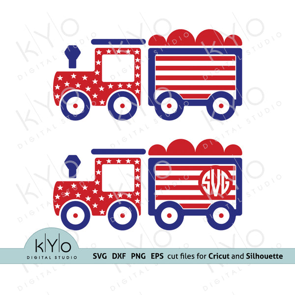 Download 4th Of July American Flag Steam Train Svg Files