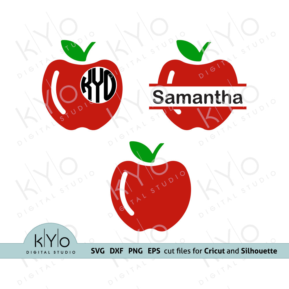 Download Apple Monogram Frames For Teacher Svg Png Dxf Cutting Files