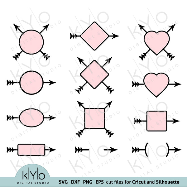 Arrow Labels And Monogram Frames Svg Cut Files