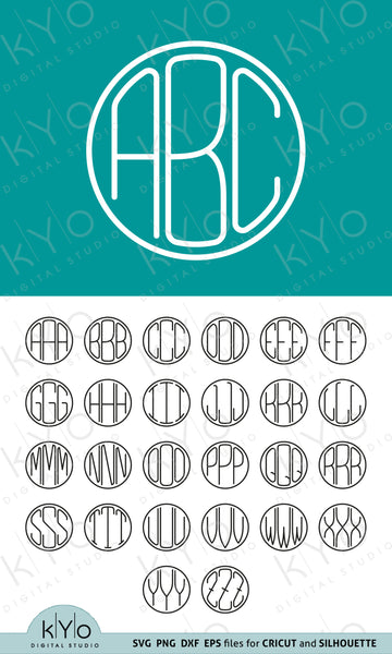 Download Thin Circle Monogram Font Svg Cut Files